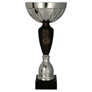 Pohár kovový - čierno/strieborný: 19,5 cm / ø 8 cm