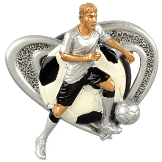 Živicová nalepovacia soška – Futbal: 7,5 × 6 cm